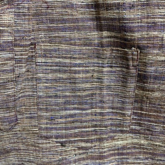 Smart Look Guayabera VTG Men's Striped Pop Over Dress Shirt - Picture 6 of 8